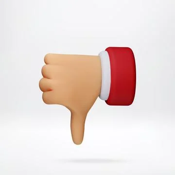 3D human hand showing thumbs down sign 스톡 일러스트