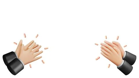 3D Human Hands Clapping Isolated on White 스톡 일러스트