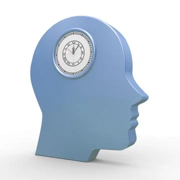 3d human head and clock 스톡 일러스트
