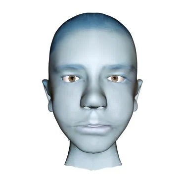 3d human head illustraiton front view Stock Photos