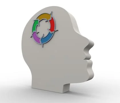 3d human head Stock Illustration