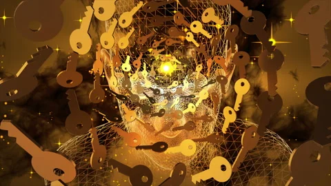 3d Human head with lock effect in front of face Video stock 198888784