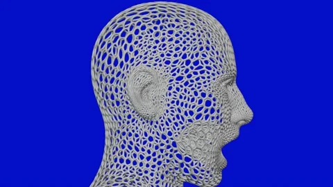 3d human head made of lattice structures. 3d animation render Video stock 160711642