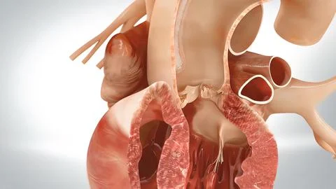 3D of the human heart pumping blood through the circulatory system Stock Illustration