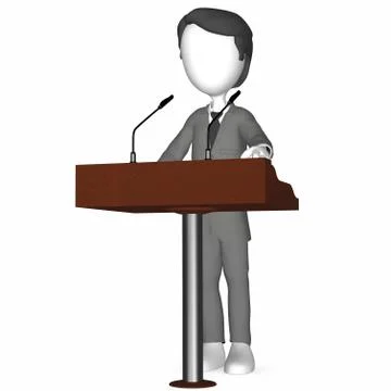 3D Human holding a Speech Stock Illustration