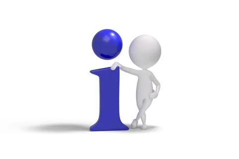 3d human with info icon Stock Illustration