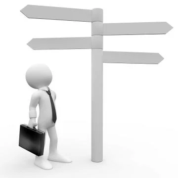 3d human looking information sign Stock Illustration