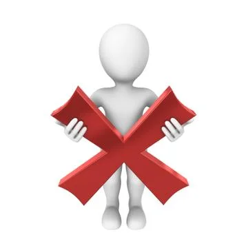 3d human with negative symbol Stock Illustration