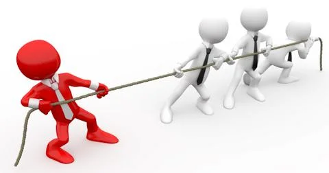 3d human pulling a rope Stock Illustration