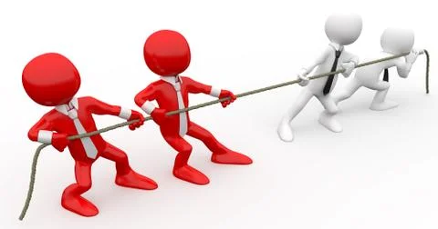 3d human pulling a rope Stock Illustration