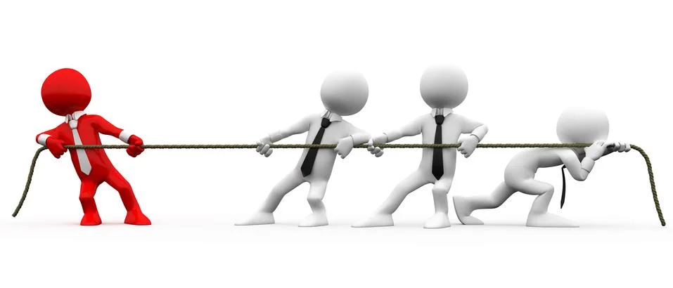 3d human pulling a rope Stock Illustration