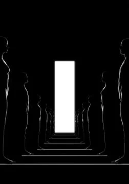 3d human shapes in a row . 3d rendering . 3d illustration 스톡 일러스트