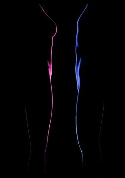 3d human shapes in a row .Man and woman shapes. 3d rendering . 3d illustratio イラスト素材