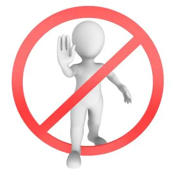 3d human shows stop gesture Stock Illustration