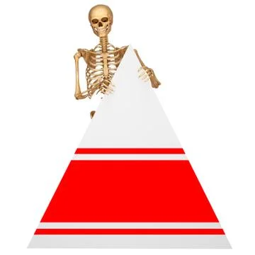 3d human skeleton with cone Illustrazione stock