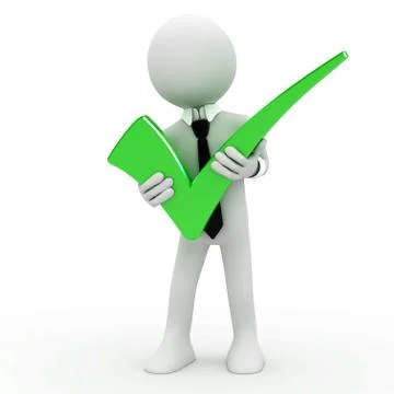 3d human with a tick Stock Illustration