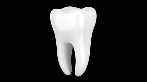 3d human tooth loop rotate on black background Stock Footage 48975760