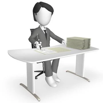 3D Human at Work Stock-Illustration