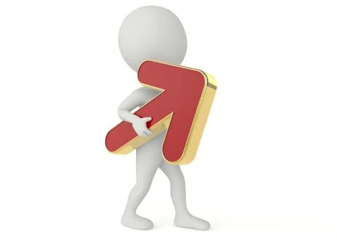 3d humanoid character with a arrow Stock Illustration