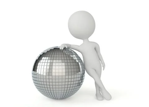 3d humanoid character with a disco ball Stock Illustration