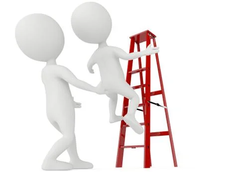 3d humanoid character falling Stock-Illustration