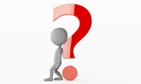 3d humanoid character with a interrogation mark Illustration