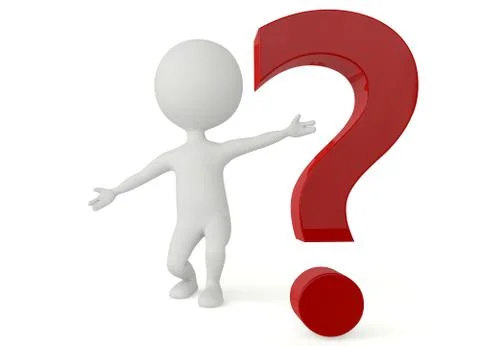 3d humanoid character with a interrogation mark Stock Illustration