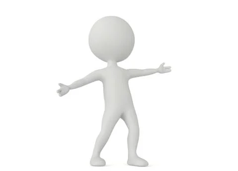 3d humanoid character make a welcome pose Stock Illustration