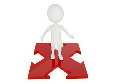 3d humanoid character making a choice Stock-Illustration