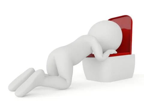 3d humanoid character must be vomiting イラスト素材