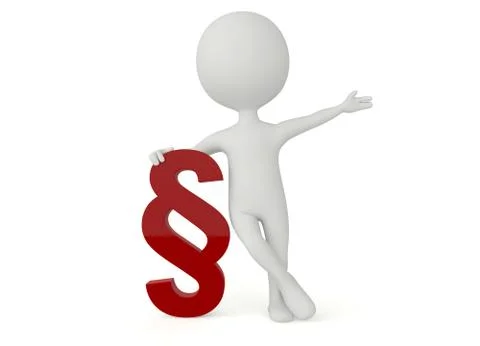 3d humanoid character with a paragraph sign Stock Illustration