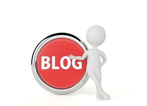 3d humanoid character present your blog Stockillustratie