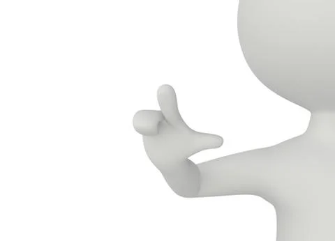 3d humanoid character pressed with his finger イラスト素材
