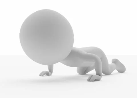 3d humanoid character seeking Stock-Illustration