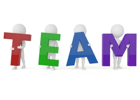 3d humanoid character team Stock Illustration