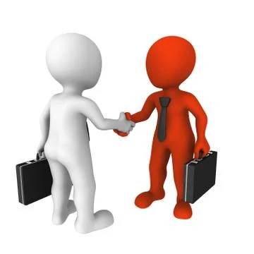 3d humans make handshake Stock Illustration