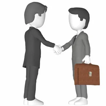 3D Humans Shaking hands. Illustrazione stock