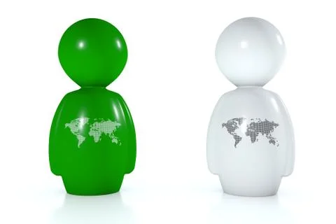 3d humans with world Ilustração Stock