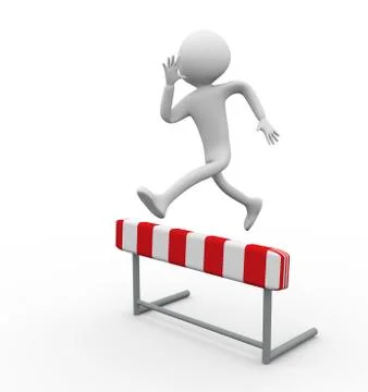 3d hurdle jump Stock Illustration