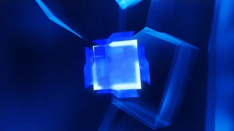 3d hyper cube rotate in virtual space Stock-Footage 217684833