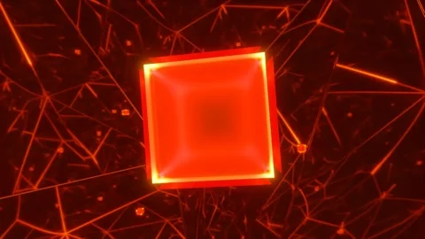 3d hyper cube rotate in virtual space Stock Footage 217684891