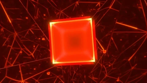 3d hyper cube rotate in virtual space Stock Footage 218125895
