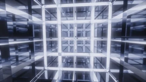 3d hyper cube rotate in virtual space Stock Footage 219267894