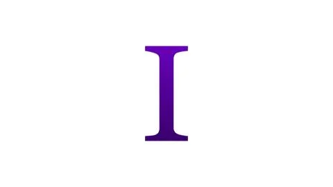 3d I letter logo loopable rotated purple color white background Stock Illustration