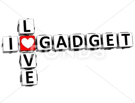 3d i love gadget crossword Stock Illustration