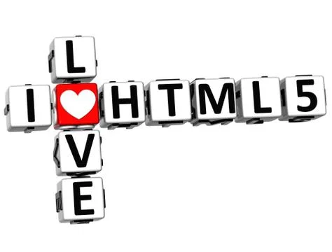 3d i love html 5 crossword Stock Illustration