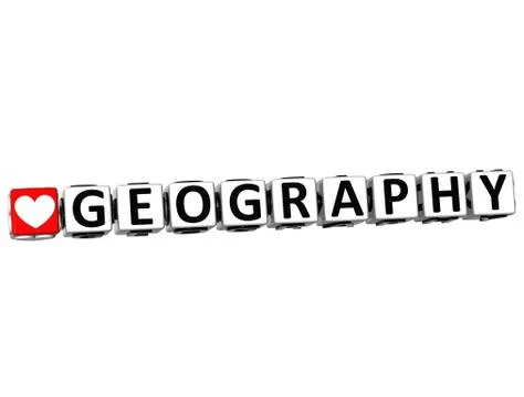 3d i love study geography button block text on white background 스톡 일러스트