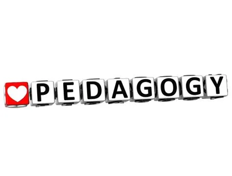 3d i love study pedagogy button block text on white background Stock Illustration