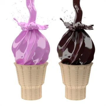 3d ice cream. Stock Illustration