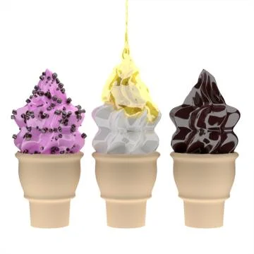 3d ice cream. Stock Illustration